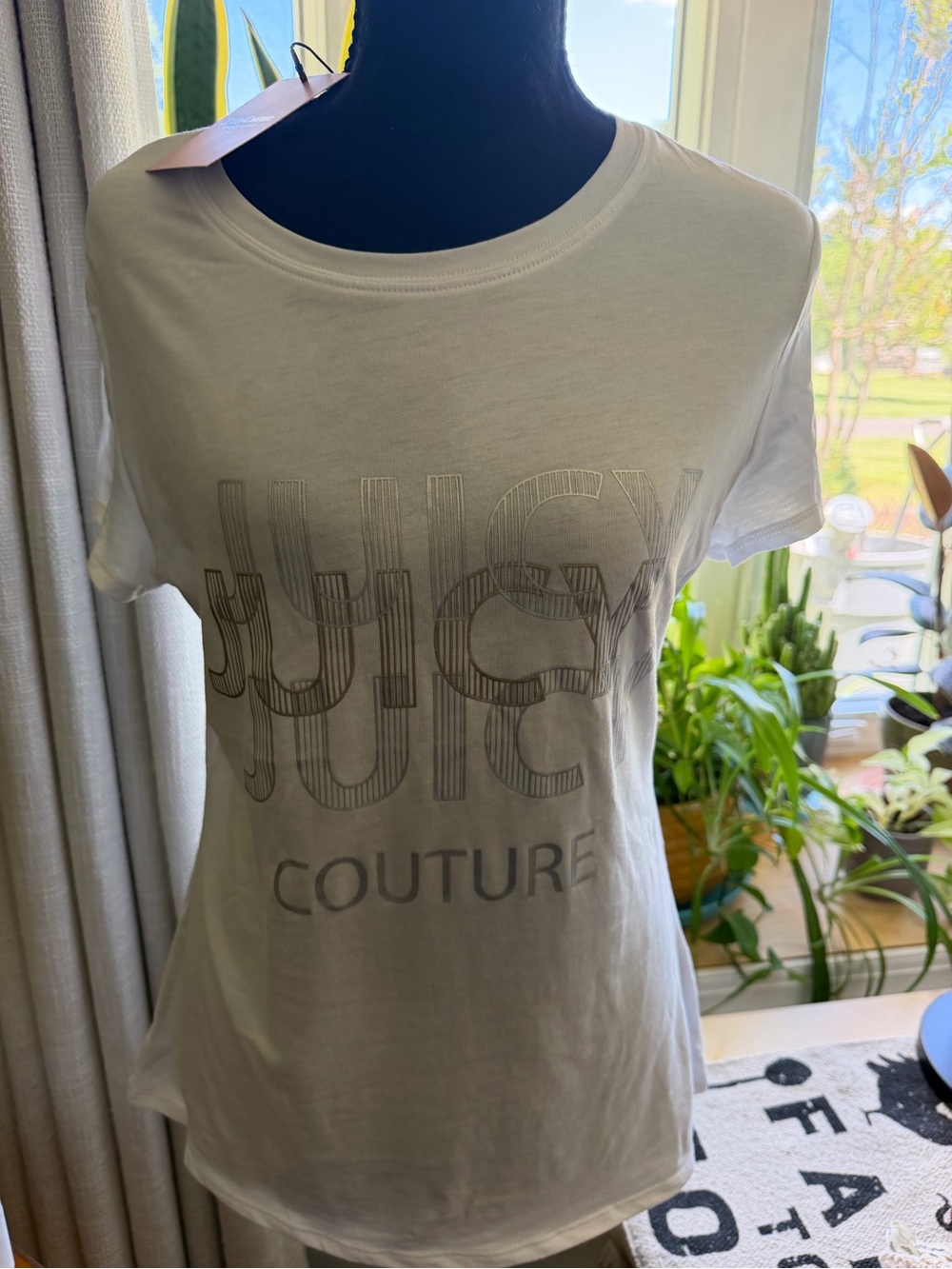 Juicy Couture White Short Sleeve Logo Tee